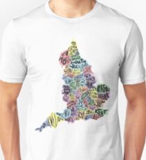 Typographical UK County Map Unisex T-Shirt