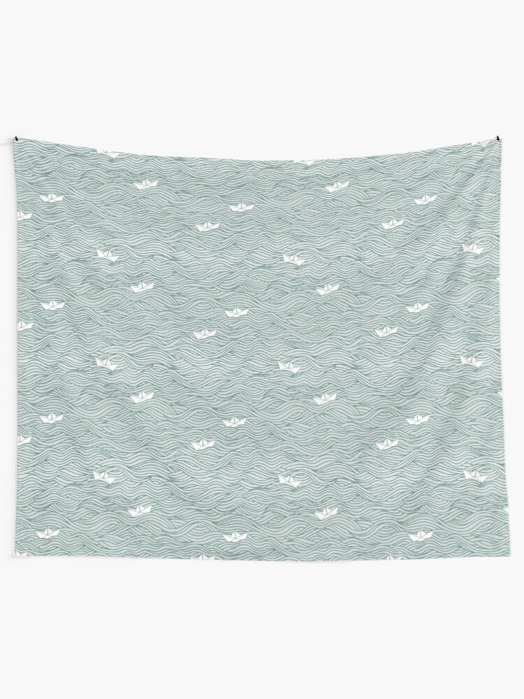 Alternate view of Little Paperboats Tapestry
