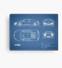 The R8 V10 Blueprint Canvas Print