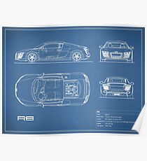 The R8 V10 Blueprint Poster