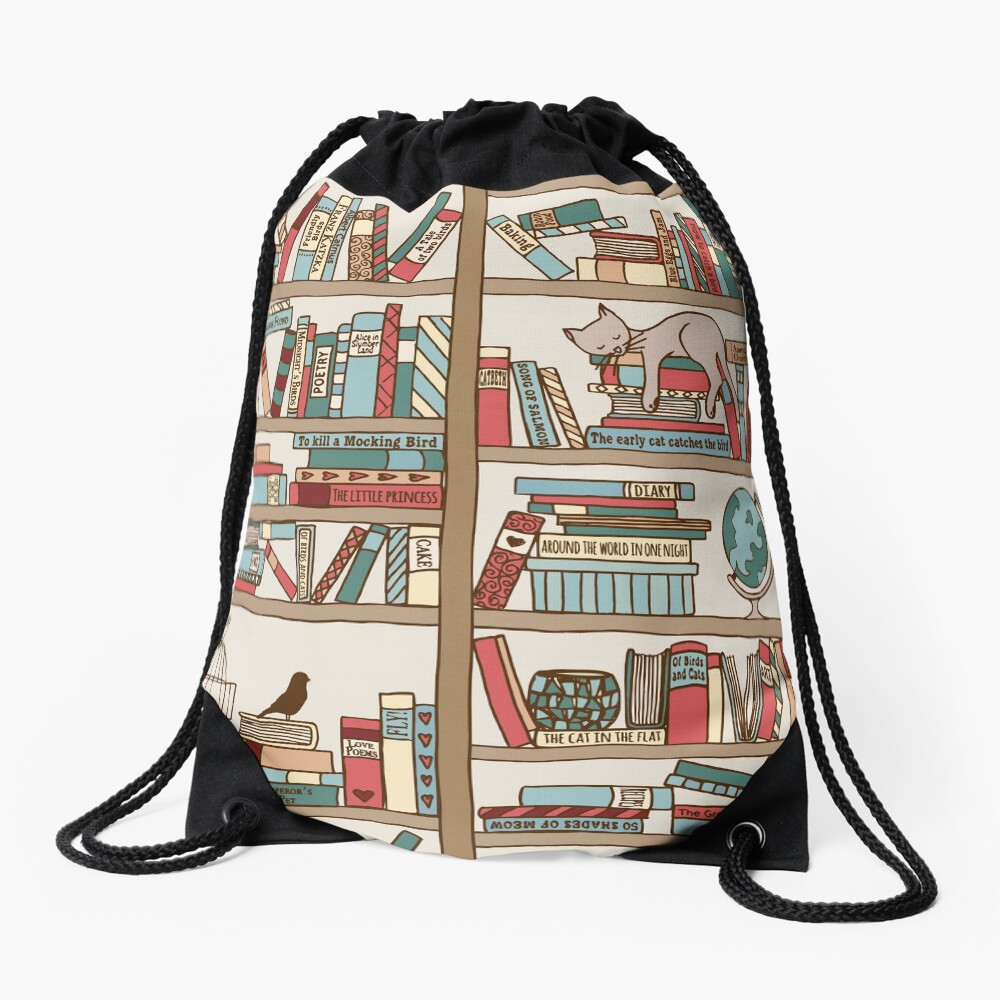 Bookshelf No.2 Drawstring Bag