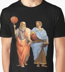 Plato and Aristotle in Epic Basketball Match Graphic T-Shirt