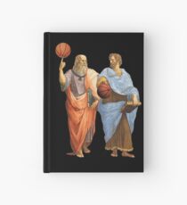 Cuaderno de tapa dura Platón y Aristóteles en partido de baloncesto épica