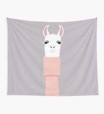 LLAMA IN PINK TURTLENECK SWEATER Wall Tapestry