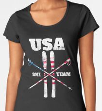 Team USA Ski Winter T-shirt Premium Scoop T-Shirt
