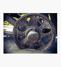 Old Cannon Wheel Photographic Print