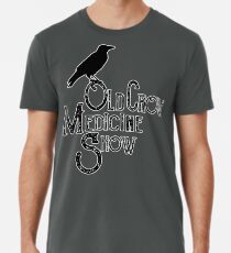Weinlese-altes Krähen-Medizin-Show-Schattenbild Männer Premium T-Shirts