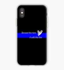 LEO Frau Thin Blue Line - Weil er mir gehört, gehe ich diese Linie iPhone-Hülle & Cover