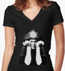 Aleister Crowley Women's Fitted V-Neck T-Shirt