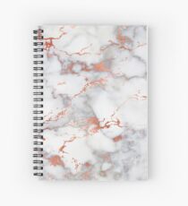 Rose Gold Veined Marble Spiral Notebook