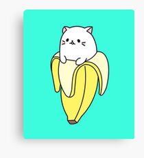 Bananya Inspired Kawaii Cat Canvas Print