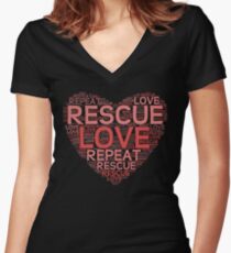 Rescue, Love, Repeat Women's Fitted V-Neck T-Shirt