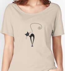 Black cat silhouette Women's Relaxed Fit T-Shirt