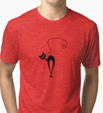 Black cat silhouette Tri-blend T-Shirt