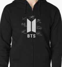 bts bangtan boys signatures signature autograph Zipped Hoodie