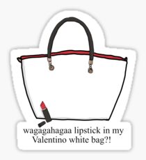Lipstick in my Valentino white bag?! Sticker