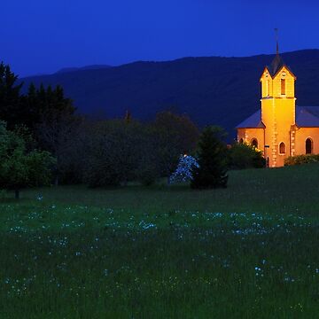 Artwork thumbnail, Franclens church illuminated at dusk by patmo