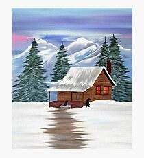Cabin in the Woods - Black Labrador Photographic Print