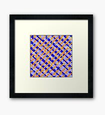 geometric pixel square pattern abstract background in orange blue purple Framed Print