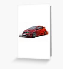 Honda Civic Type R Red JDM Japan Car Greeting Card