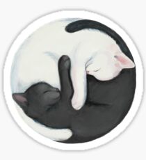 Yin Yang Balancing Cats Sticker