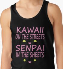 Camiseta de tirantes Kawaii en las calles, Senpai en las sábanas Rosa