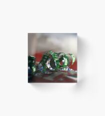 Green Christmas Details Acrylic Block