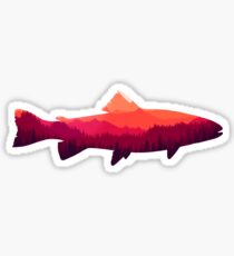 Trout Mountains Sticker & T-Shirt - Gift For Fisher Explorer Sticker
