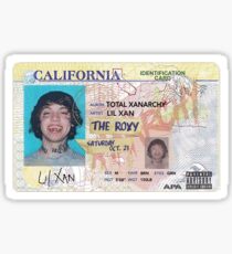 Lil Xan I.D. Card Sticker