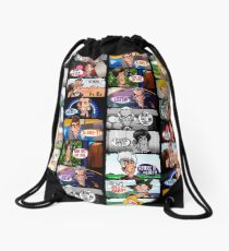 Faces of Who Drawstring Bag