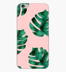 Tropical fern leaves on peach iPhone Case