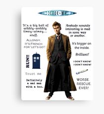 Dr. Who quotes Canvas Print