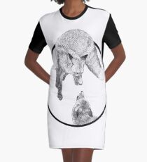 The Fox Playing Graphic T-Shirt Dress