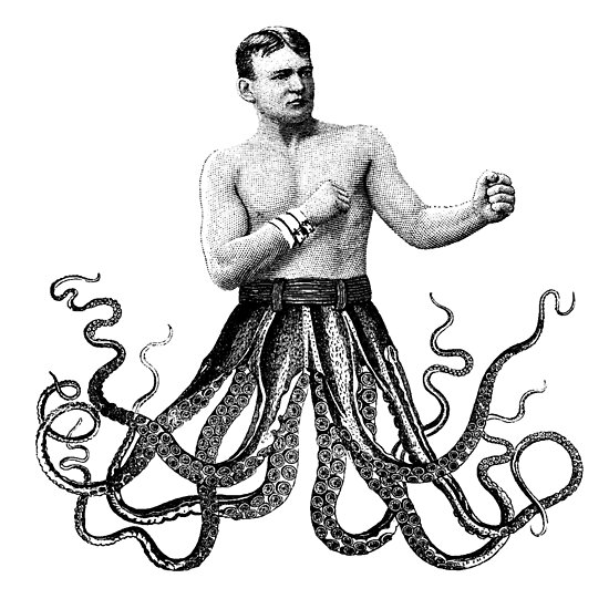 "Boxing octopus man" Poster by Redbubble