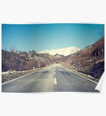 Road with mountain Poster