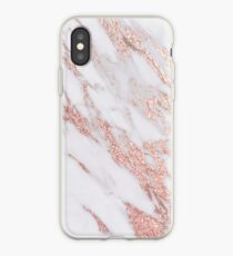 Blush pink rose gold marble iPhone Case