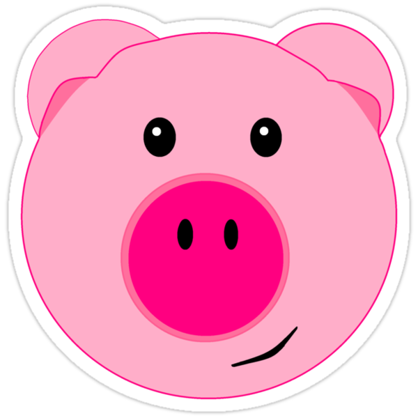 Cute Pink Pig Face by BeachBumFamily