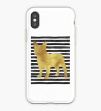 French bulldog stripes and gold iPhone Case