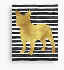 French bulldog stripes and gold Canvas Print