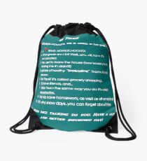 Conversation Starter Drawstring Bag