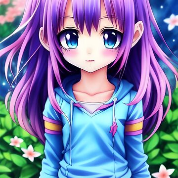 Cute Anime Girl Soft Aesthetic Photographic Print for Sale by