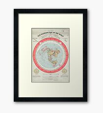 Flat Earth Society World Map Framed Print