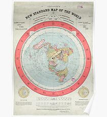 Flat Earth Society World Map Poster