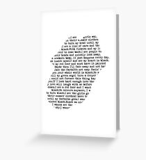 Rolling Stones - Paint it black Lyrics white Greeting Card