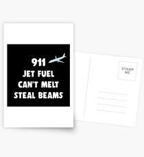 911 Jet Fuel Can't Melt Steal Beams Postcards