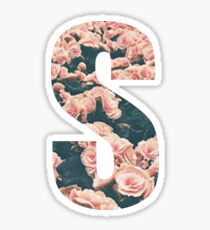 Rose flower letter S sticker Sticker