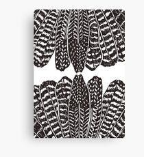 Tribal Feathers Black Canvas Print