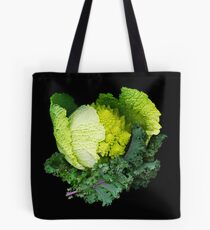 Cabbage and Kale on Black Tote Bag