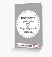 A Modest Mother's Day Message Greeting Card