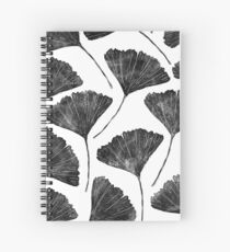 Cuaderno de espiral Ginkgo biloba, Lino cortó el patrón de la hoja inspirada en la naturaleza